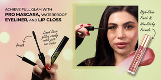 Achieve Full Glam with Pro Mascara, Waterproof Eyeliner, and Lip Gloss